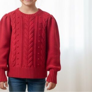 GAP KIDS Red Cable Knit Sweater